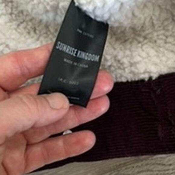 Sunrise Kingdom corduroy cotton jacket red wine color plush interior fall winter - Picture 5 of 7